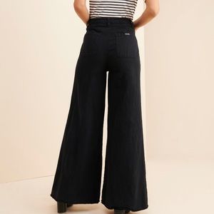 Rolla’s wide leg black linen blend pants